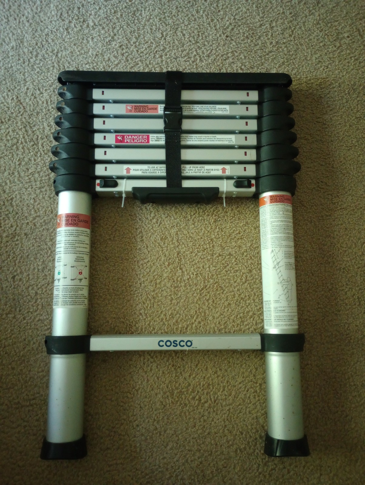 8.5 Ft SmartClose Aluminum Telescoping Ladder with Tray Cap - 12 Ft Max Reach gallery