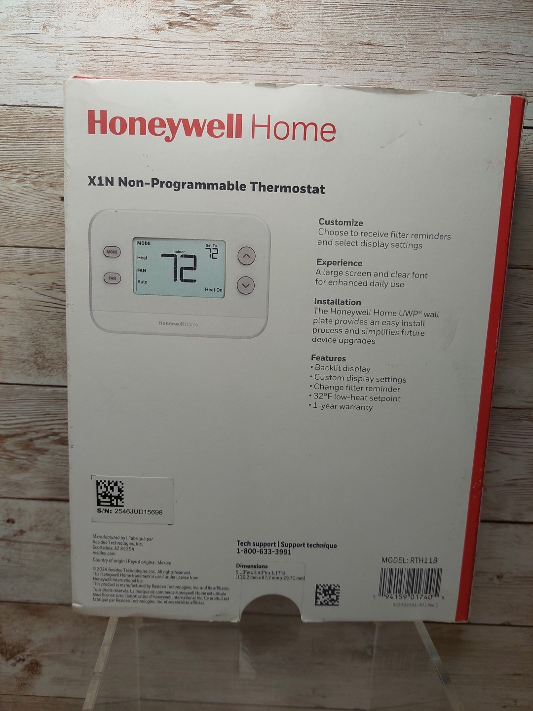 HONEYWELL X1N NON-PROGRAMMABLE THERMOSTAT SINGLE STAGE RTH11B ⚠️damaged Box ⚠️ gallery
