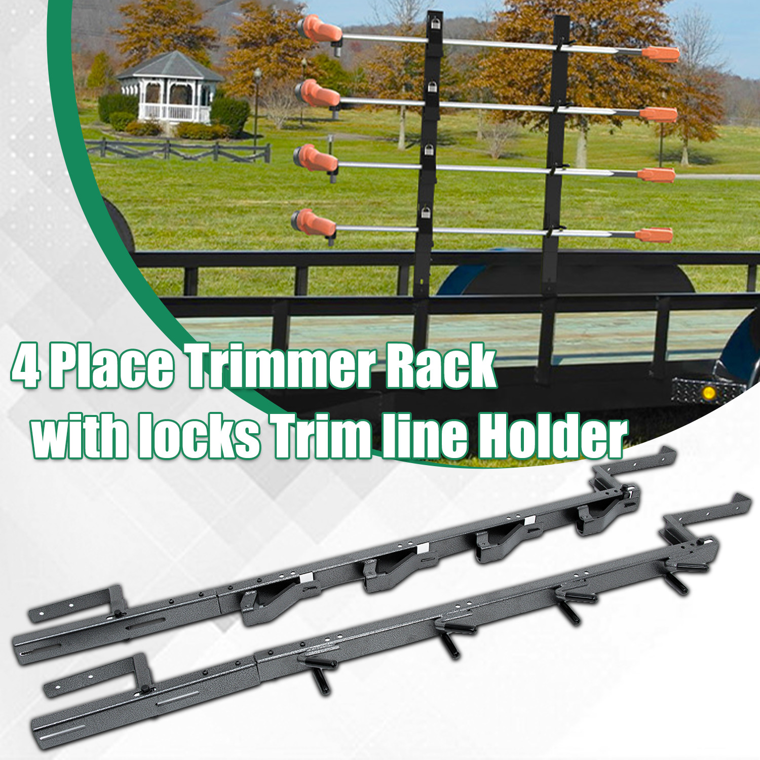 4 Place Weed Eater Racks for Open/Enclosed Trailers Trimmer Rack Weedeater Rack gallery
