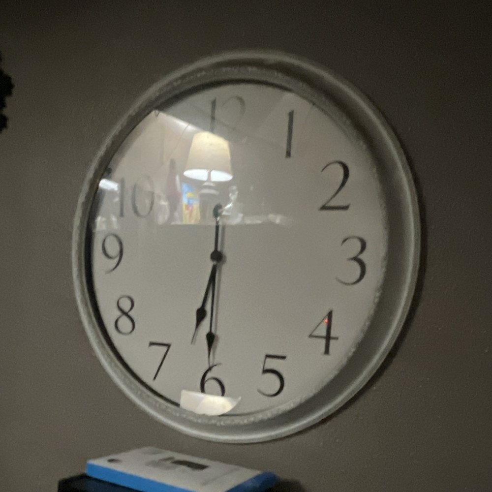 Round Analog Standard Wall Clock Silver Finish White Dial Arabic Numerals