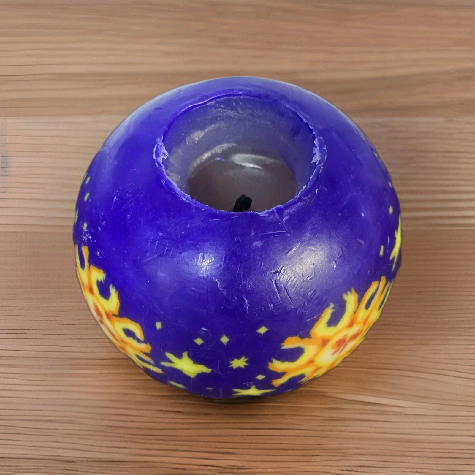 Celestial Sun Moon Stars Round Candle Sphere Globe Boho 90's Wax Crescent Orb gallery