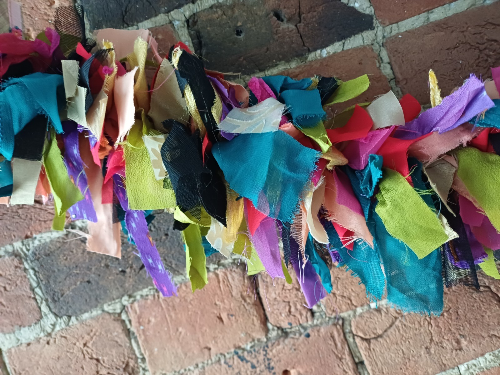 Beautiful multicoloured Sari Silks Garland. Fireplace Decor. Upcycled Gift gallery