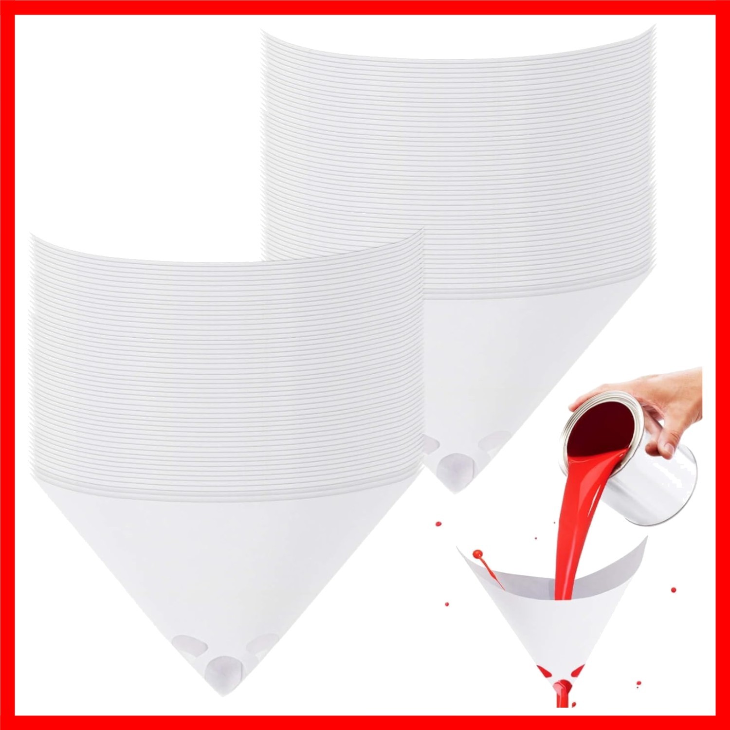 100PCS Paint Strainers Paper Cone Paint Mixing Cup Strainer Fine Mesh Filters... gallery