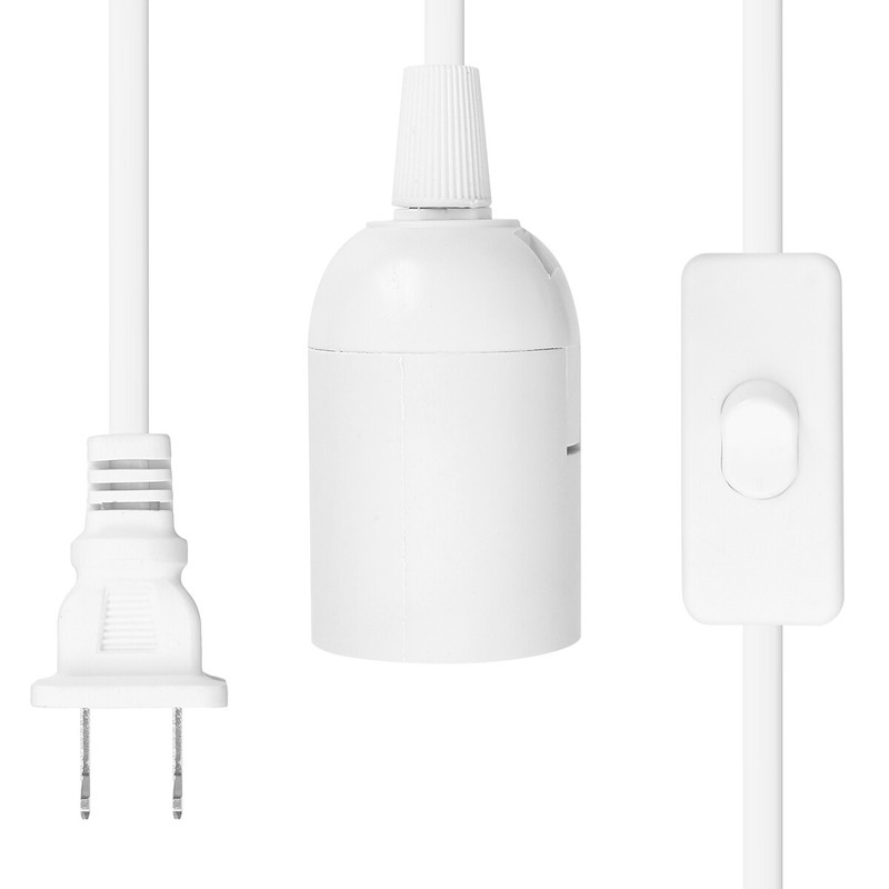 2Pcs Light Lamp Cable Switch E26/E27 Bulb Socket Extension Hanging Pendant 1.8M gallery
