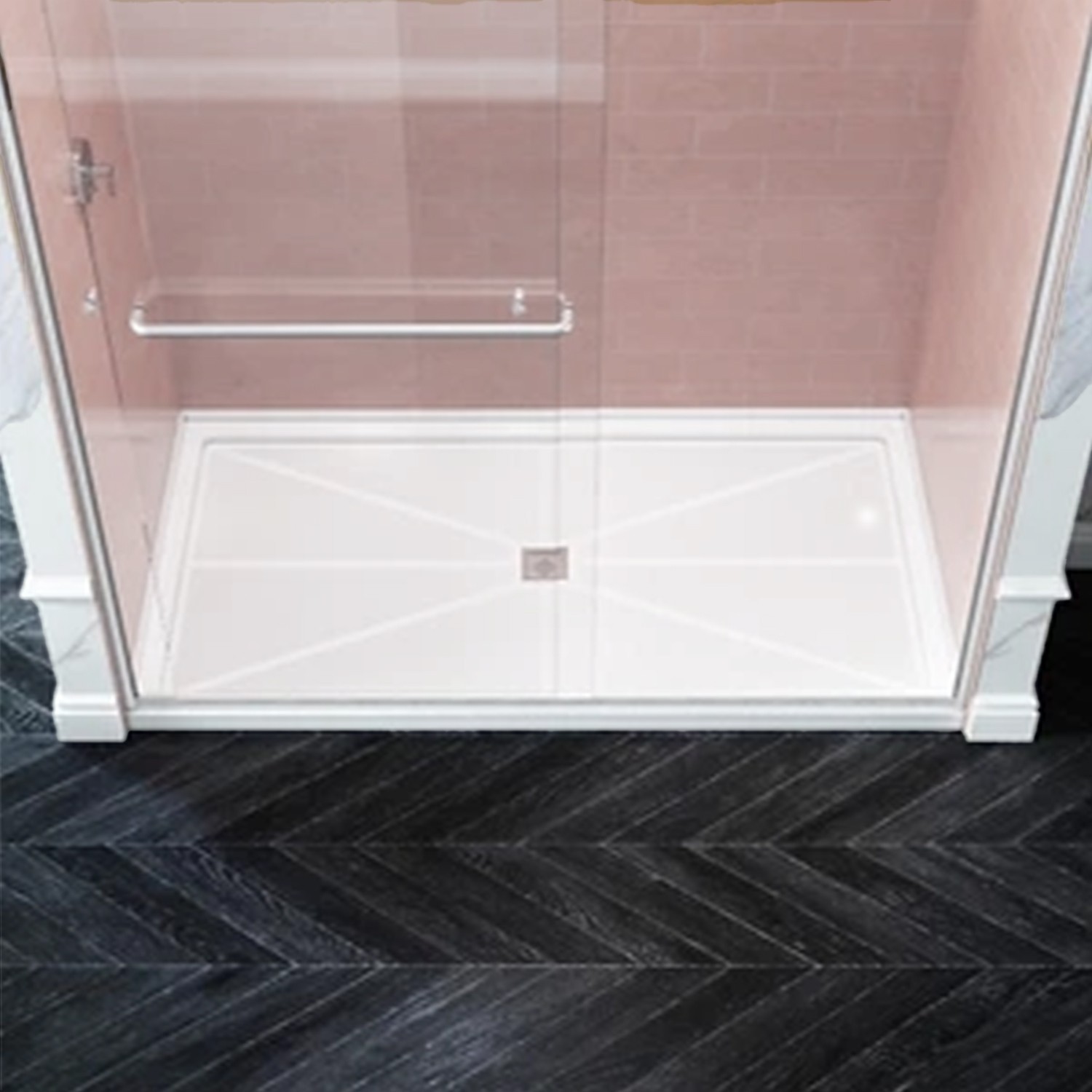 White Stainless Steel Shower Base 60''L x 36''W Rectangle Porcelain Shower Base gallery
