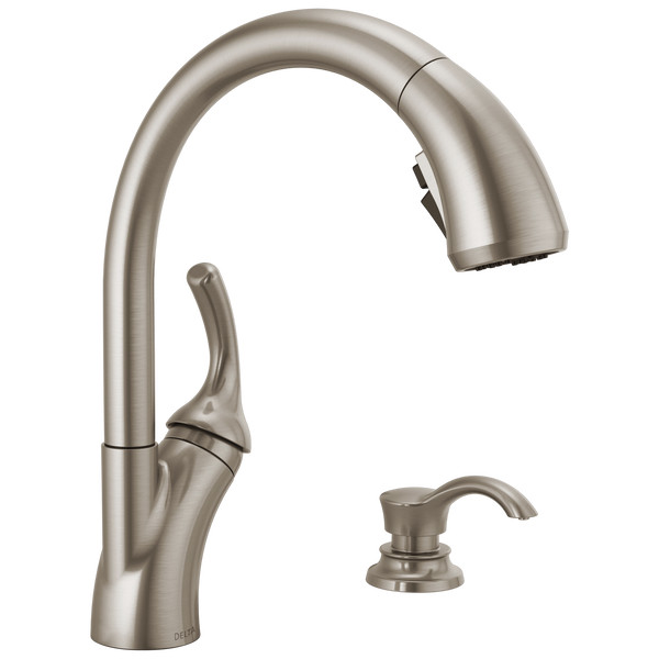 Delta Shiloh Pullout Kitchen Faucet Spotshield Stainless-Certified Refurbished gallery