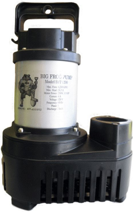 Anjon Big Frog BFED6500 Submersible Pump 6,500 GPH RELIABLE DURABLE ECO-DRIVE