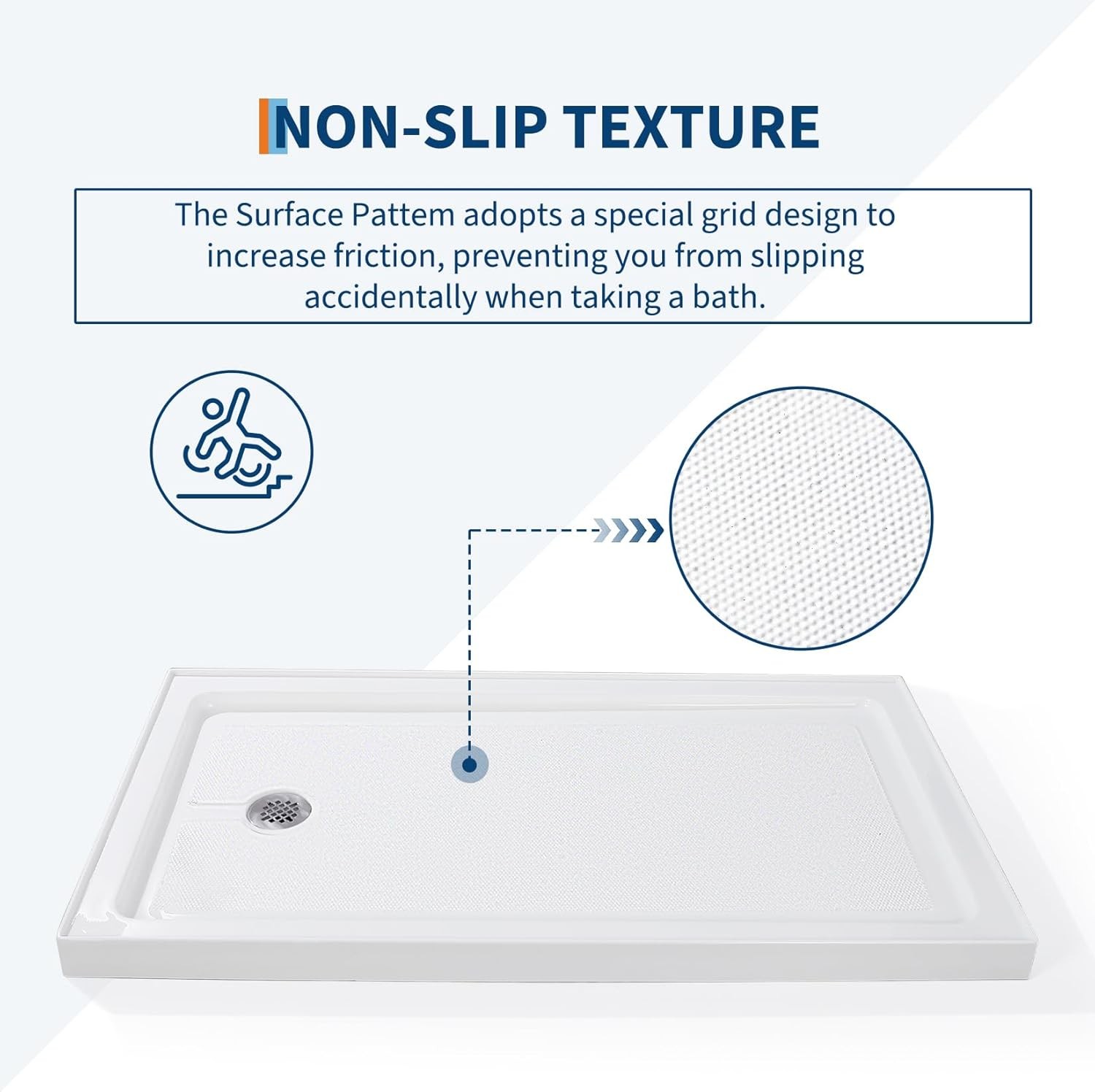 60"x32" Shower Base Pan Single Threshold Shower Drain With Stainless Steel Cover gallery