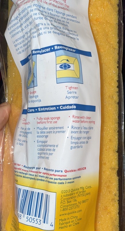 Quickie Clean Results Jumbo Roller Sponge Type P Mop Replacement Head #055CR NEW gallery