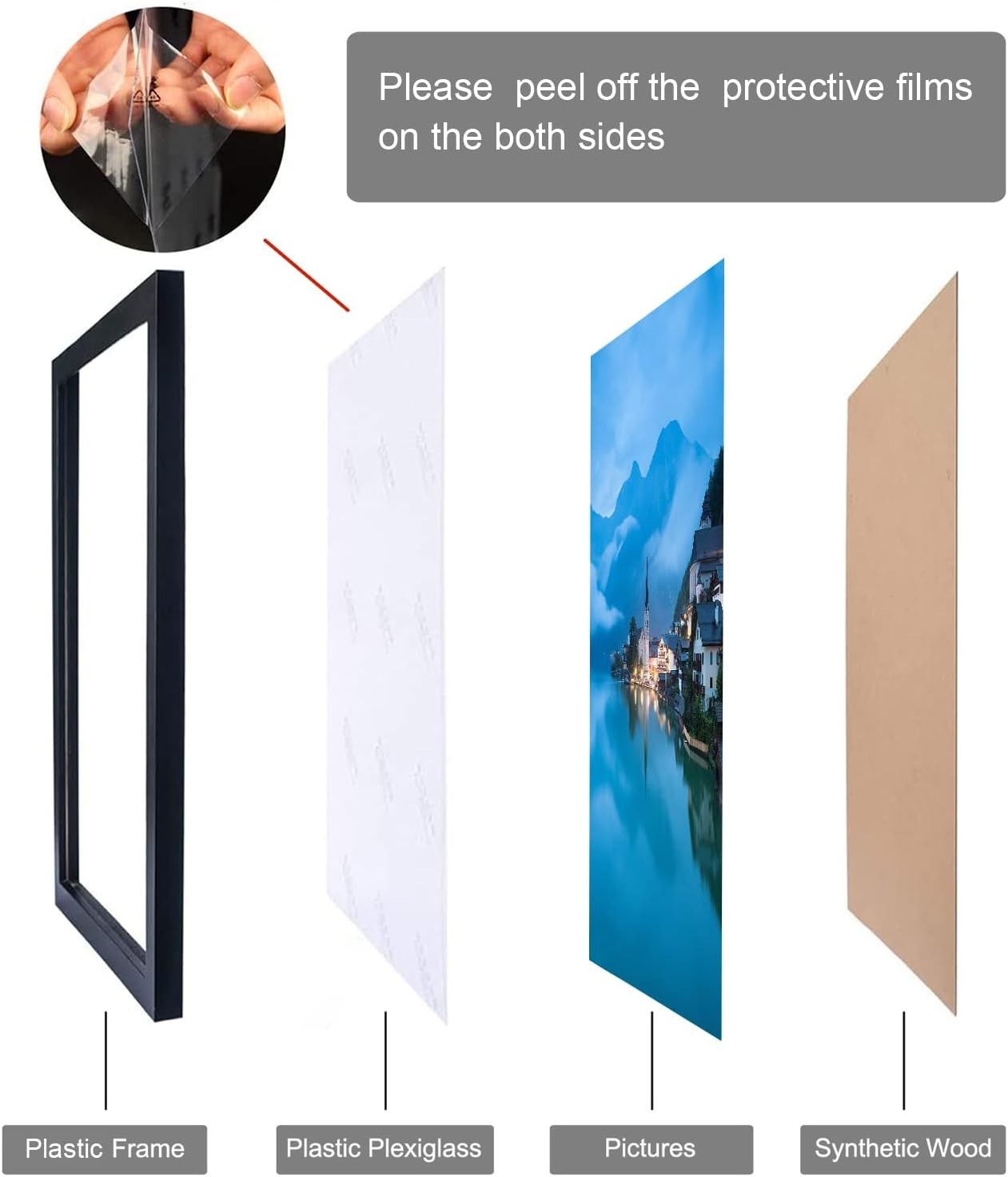 12x14 Picture Frame In Black Photo Frames With Plexiglass Horizontal & Vertical gallery