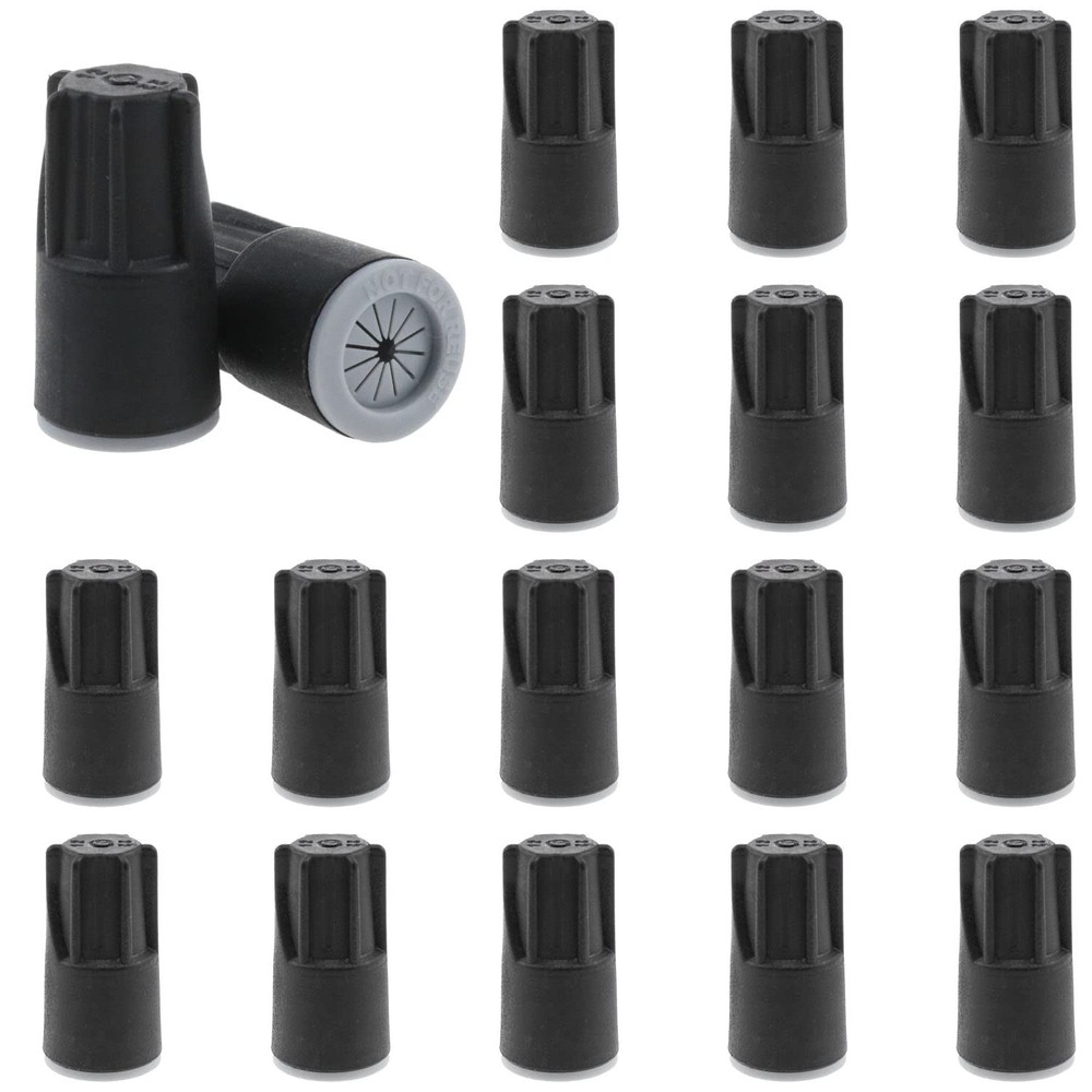20pcs Waterproof Wire Connector, Outdoor Cap Nuts for #8 to #22 Black