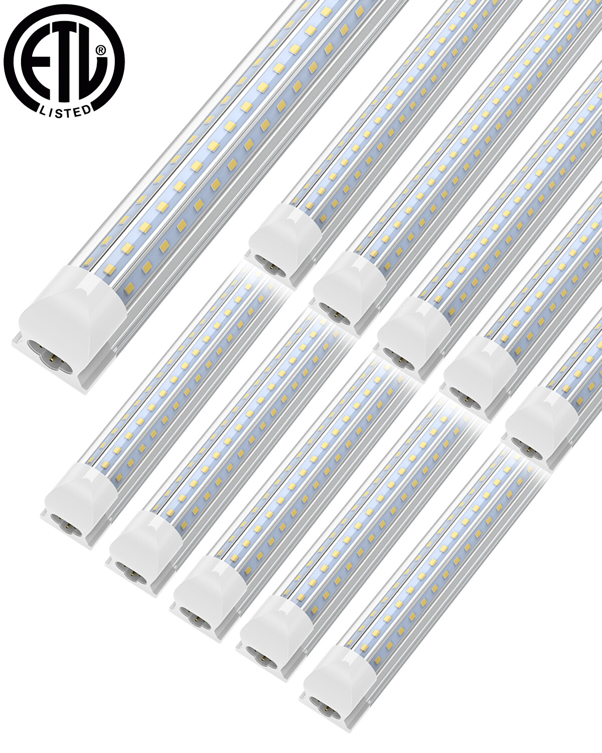 T8 8FT LED Shop Light Fixture 120W 6500K Ceiling Tube Light For Garage Warehouse gallery