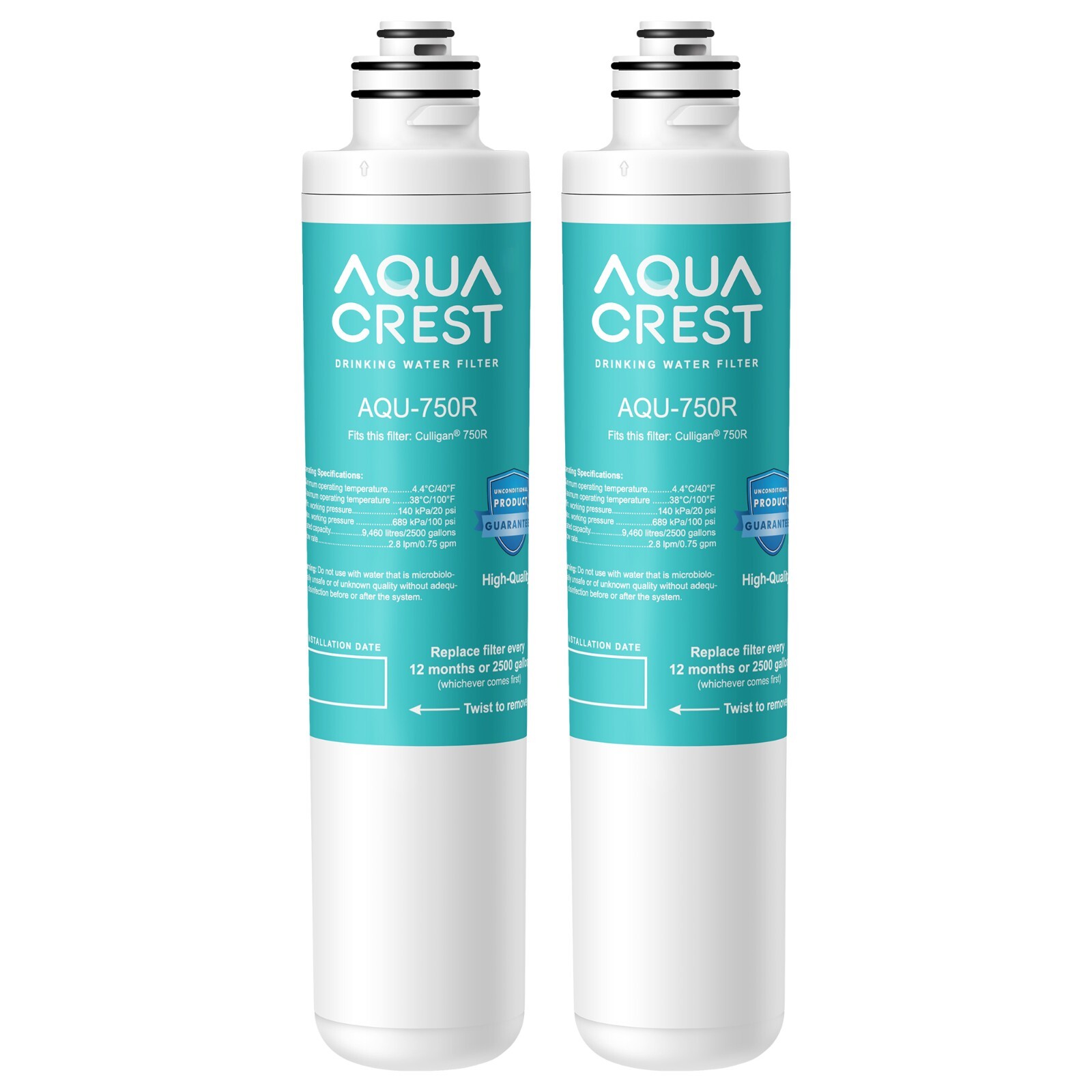 AQUA CREST Drinking Water Filter,replacement for Culligan 750R Level 1, 2 Packs gallery