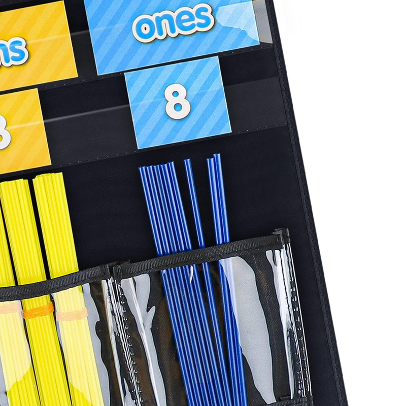 Counting Caddy Place Value Pocket Chart Classroom Homeschool Black 1 PCS gallery