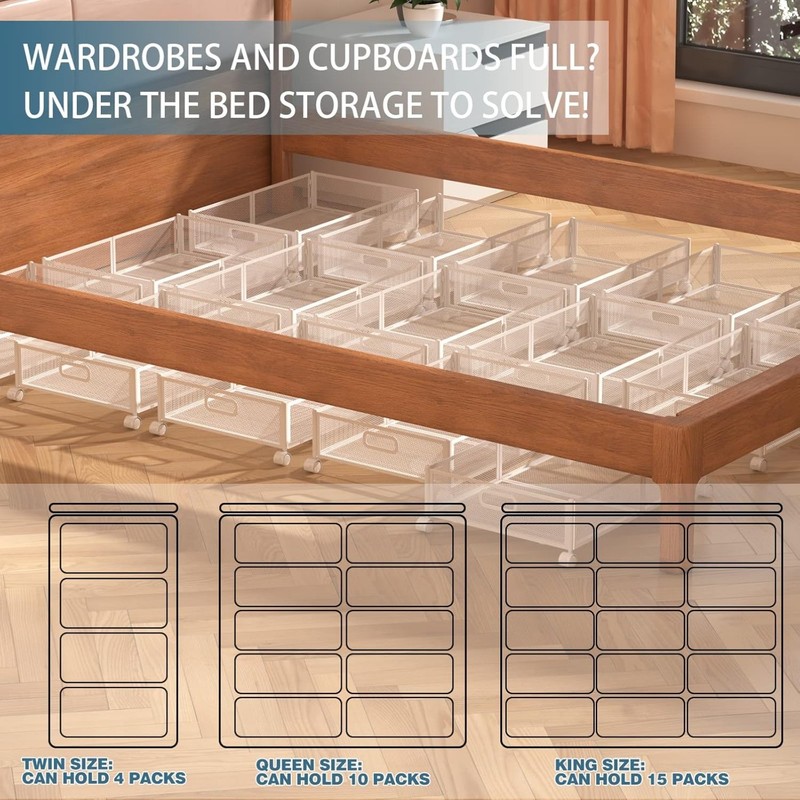 Under Bed Storage Containers With Wheels For Clothes, Blankets And Shoes,Bedding gallery