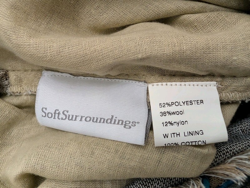 Soft Surroundings 26" Boho Wool Blend Floral Cottagecore Euro Sham Fringe gallery