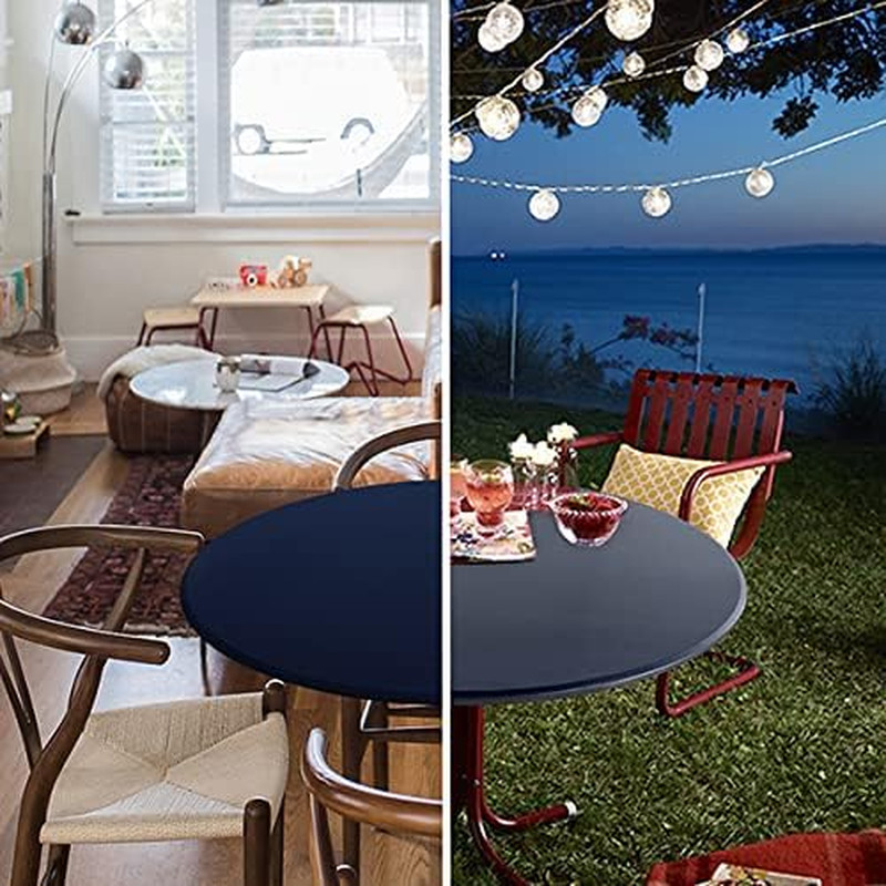 Fitted round Table Cloth, Reversible Waterproof Stain Resistant Elastic Stretch gallery