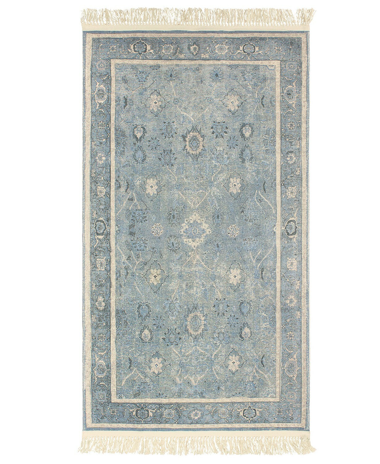 French Connection Versailles Made in Turkey 100% Cotton 26 x 45 Accent Rug Blue gallery