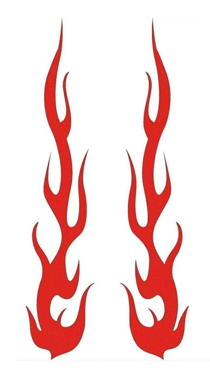 Tribal Flames Hot Rod Fire Two 7" Vinyl Decals Car Truck Bike Helmet Motorcycle gallery