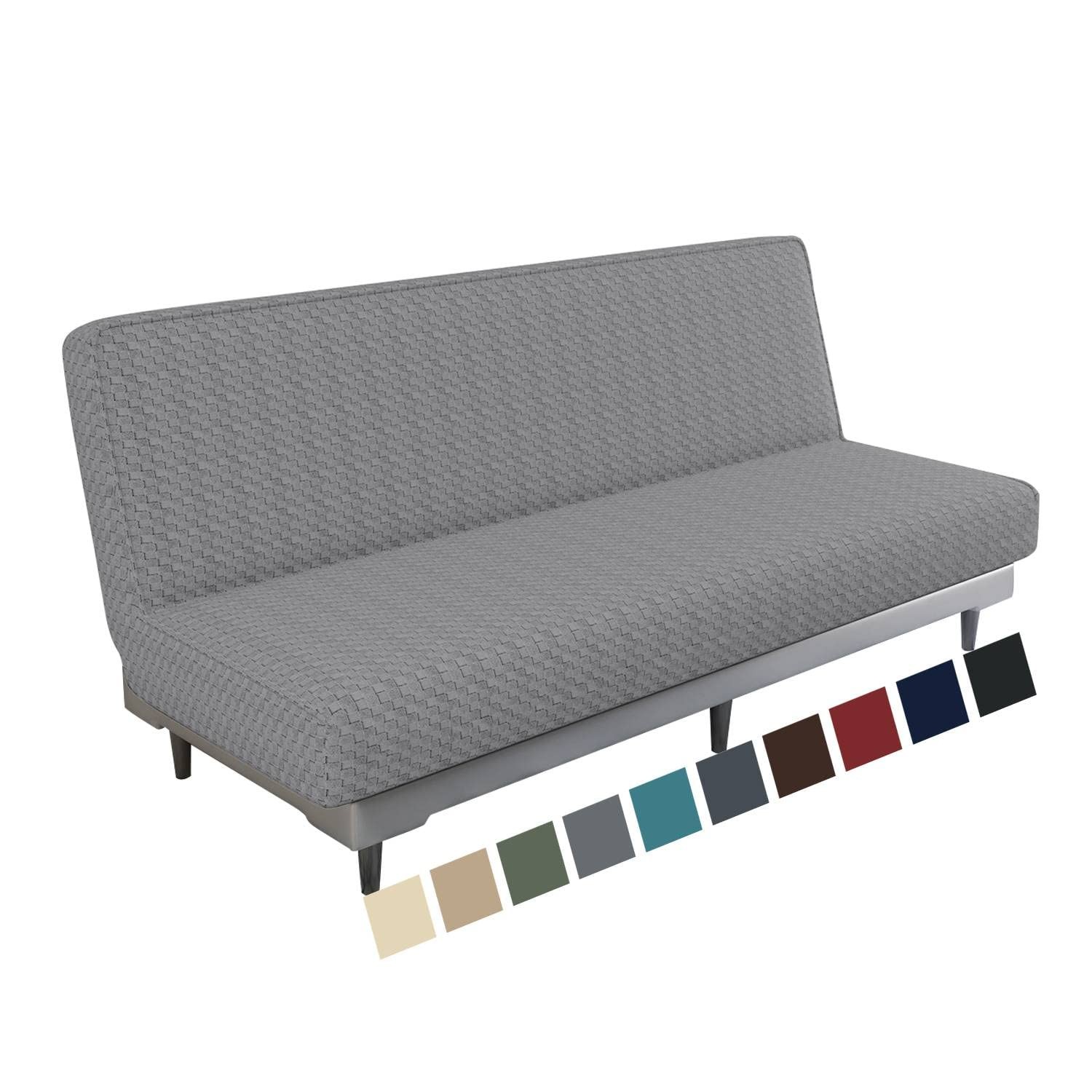 Jacquard Futon Cover Stretch Armless Futon Sofa Cover Soft Futon Slipcover wi... gallery