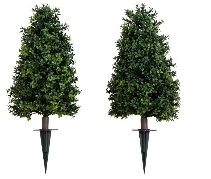 Nearly Natural 2.5ft Artificial Boxwood Topiary Plants 2-PK Indoor/Outdoor NIOB gallery