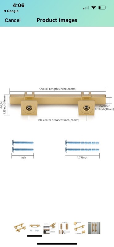4 Pack Homdiy Cabinet Pulls Brushed Brass Kitchen Hardware 3in HDT19BB Remodel gallery