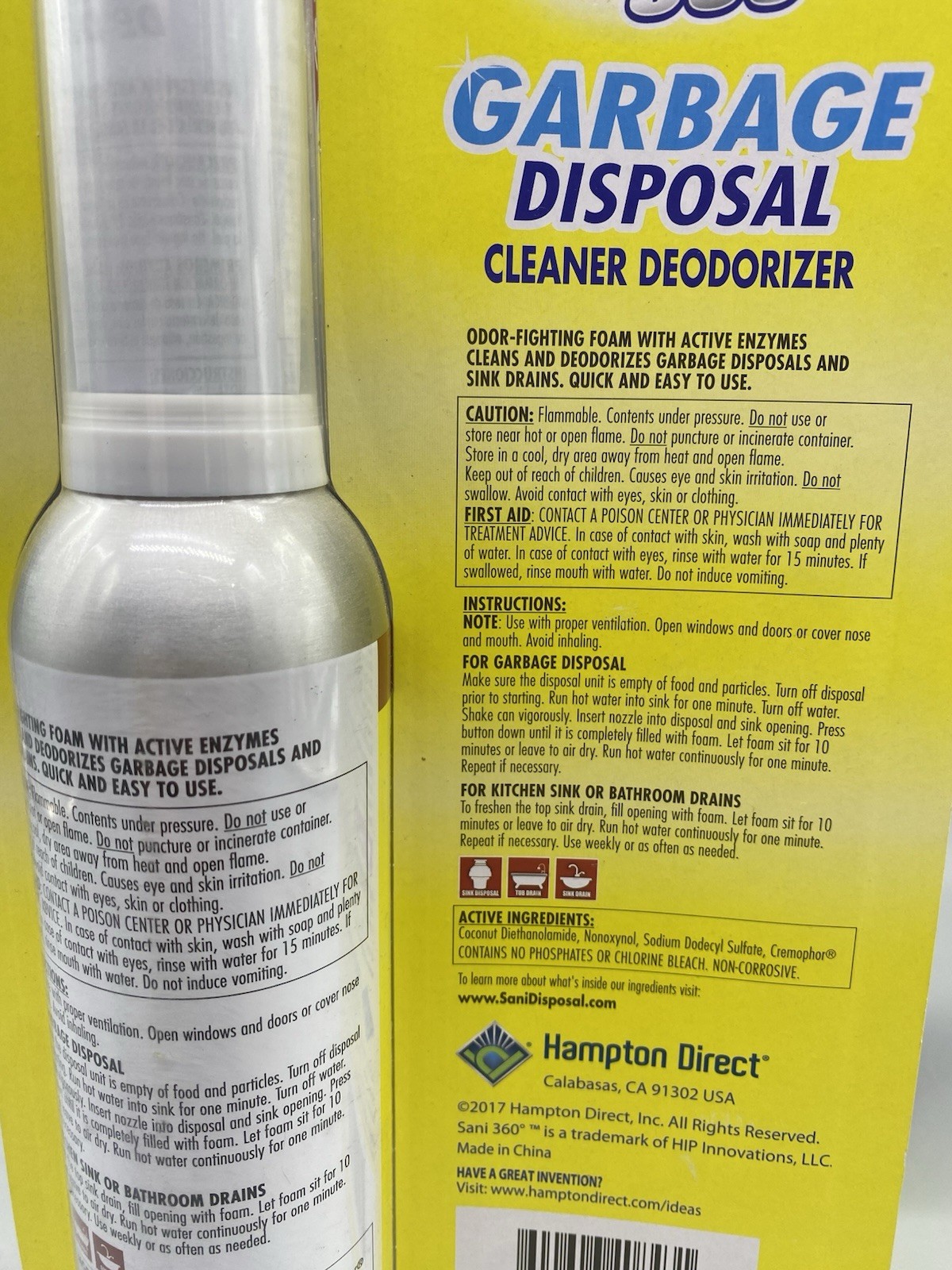 Sani 360 Garbage Disposal Cleaner Deodorizer 10oz | Lemon | As Seen on TV | x2 gallery