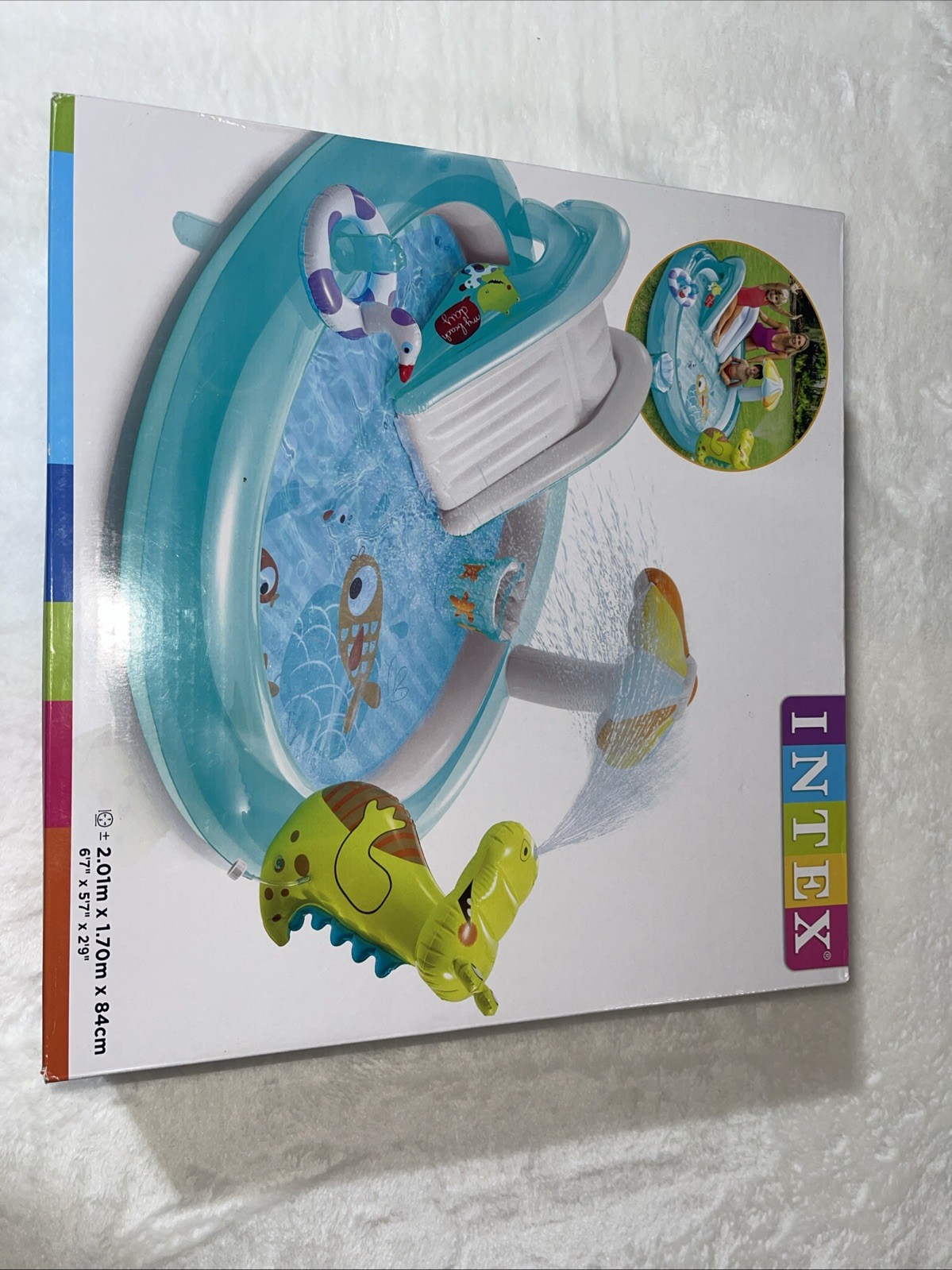 Intex Gator Outdoor Inflatable Kiddie Pool Water Play Center with Slide gallery