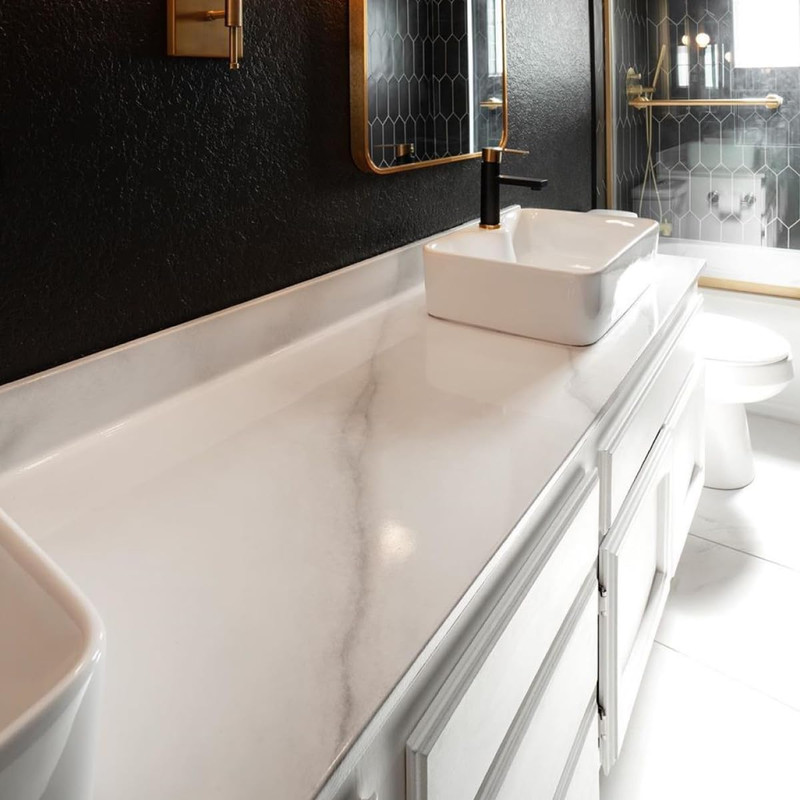 White Marble Epoxy Countertop Small Project Kit gallery