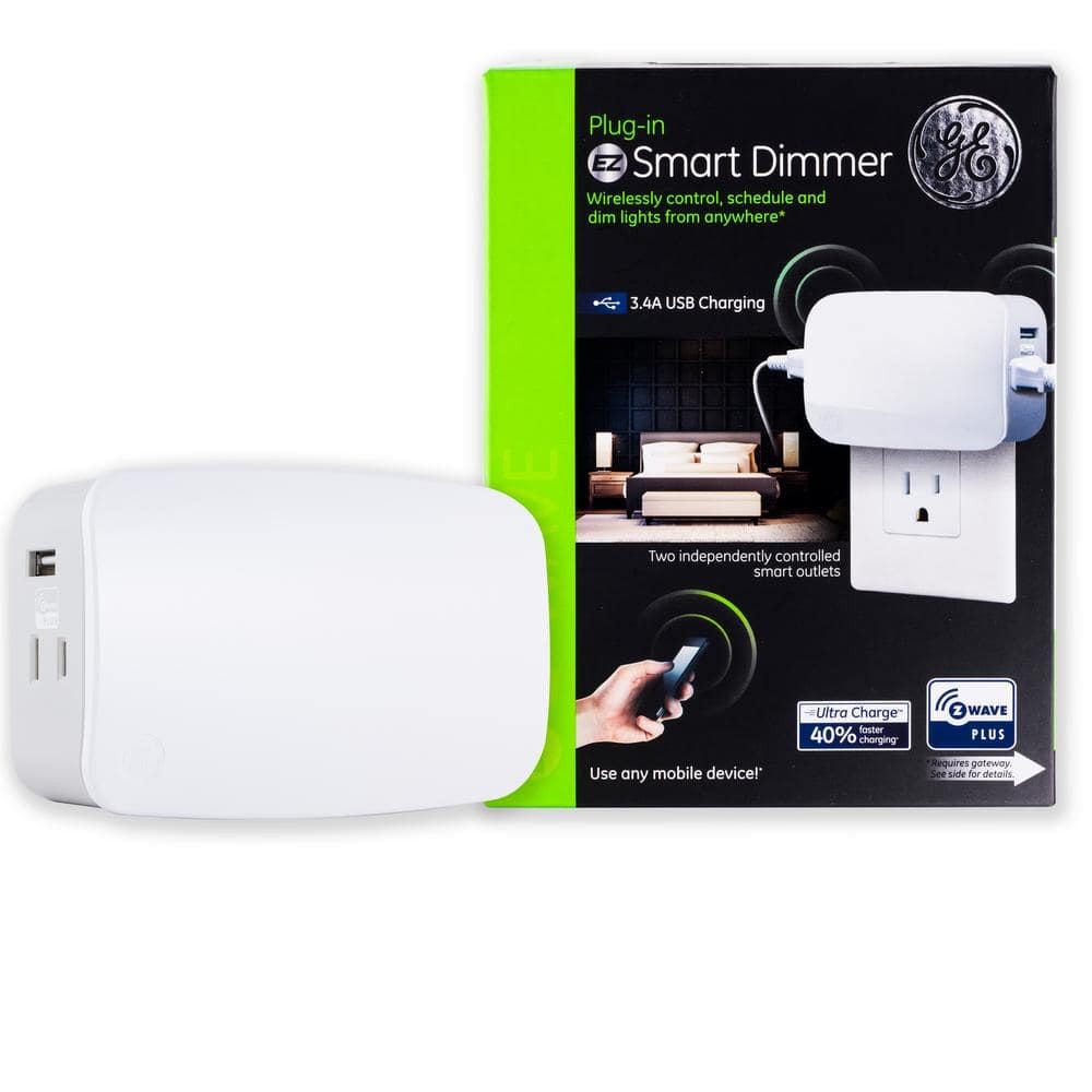 GE Z-Wave Plus 2-Outlet 2-Port USB Plug-In Smart Dimmer Requires Z-Wave Hub28175 gallery
