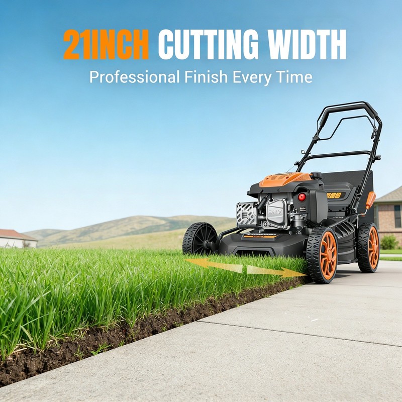 Efurden 21” Self-Propelled Lawn Mower Gas Powered with Bagger 170cc Engine gallery