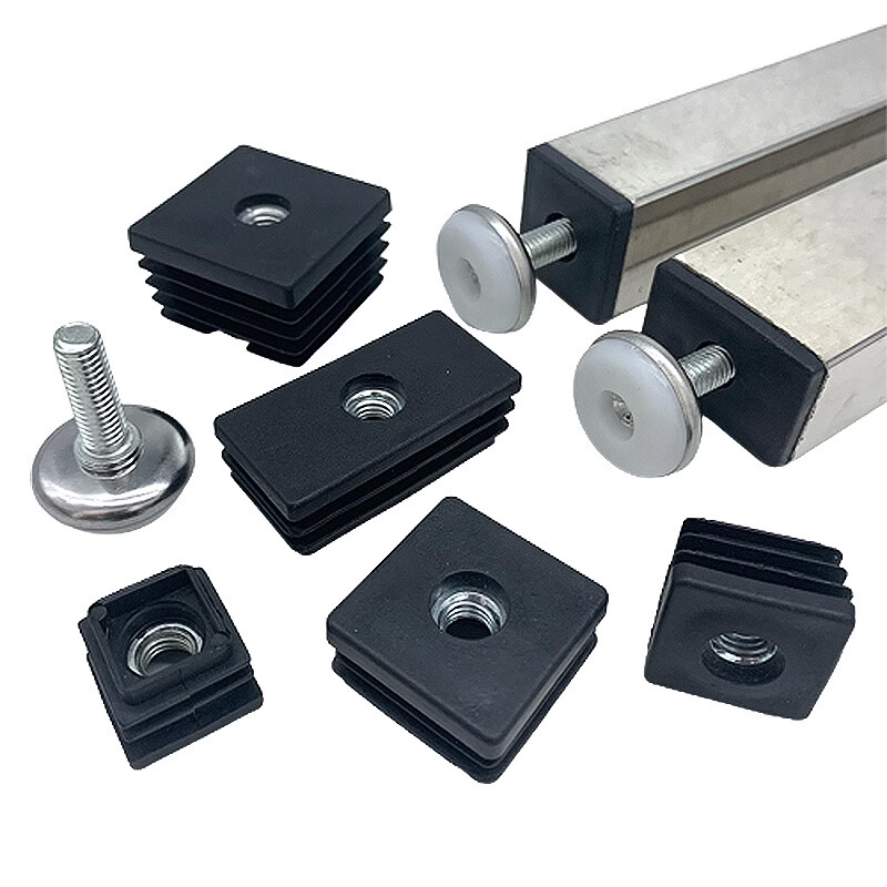 Adjustable Table Legs Furniture Levelling Feet/Square Tube Insert End Caps /Nuts gallery