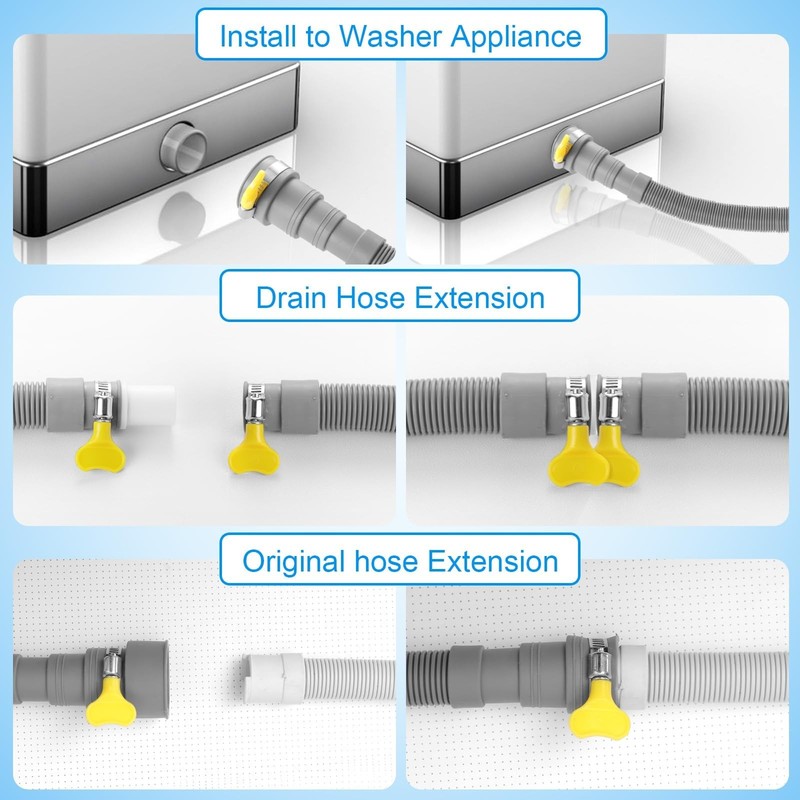 Flexible 3.2 ft Washing Machine Drain Hose Extension Kit, Universal Dishwasher H gallery