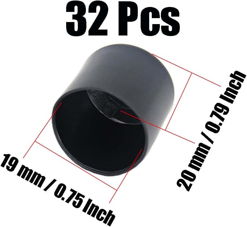 32Pcs round Rubber Chair Leg Tips Caps, 3/4 Inch (19Mm) Chair Table Leg Covers F gallery