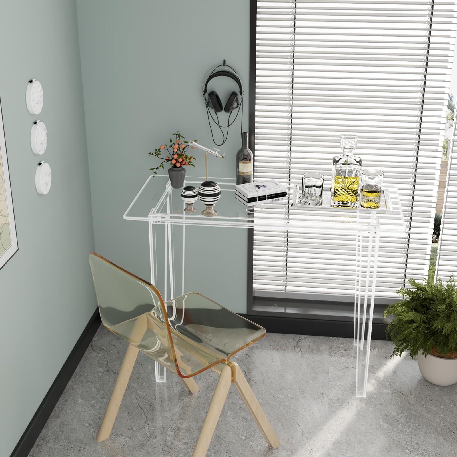 Acrylic Desk, Acrylic Table & Clear Desk - Modern Home Office Study Table, Ex... gallery