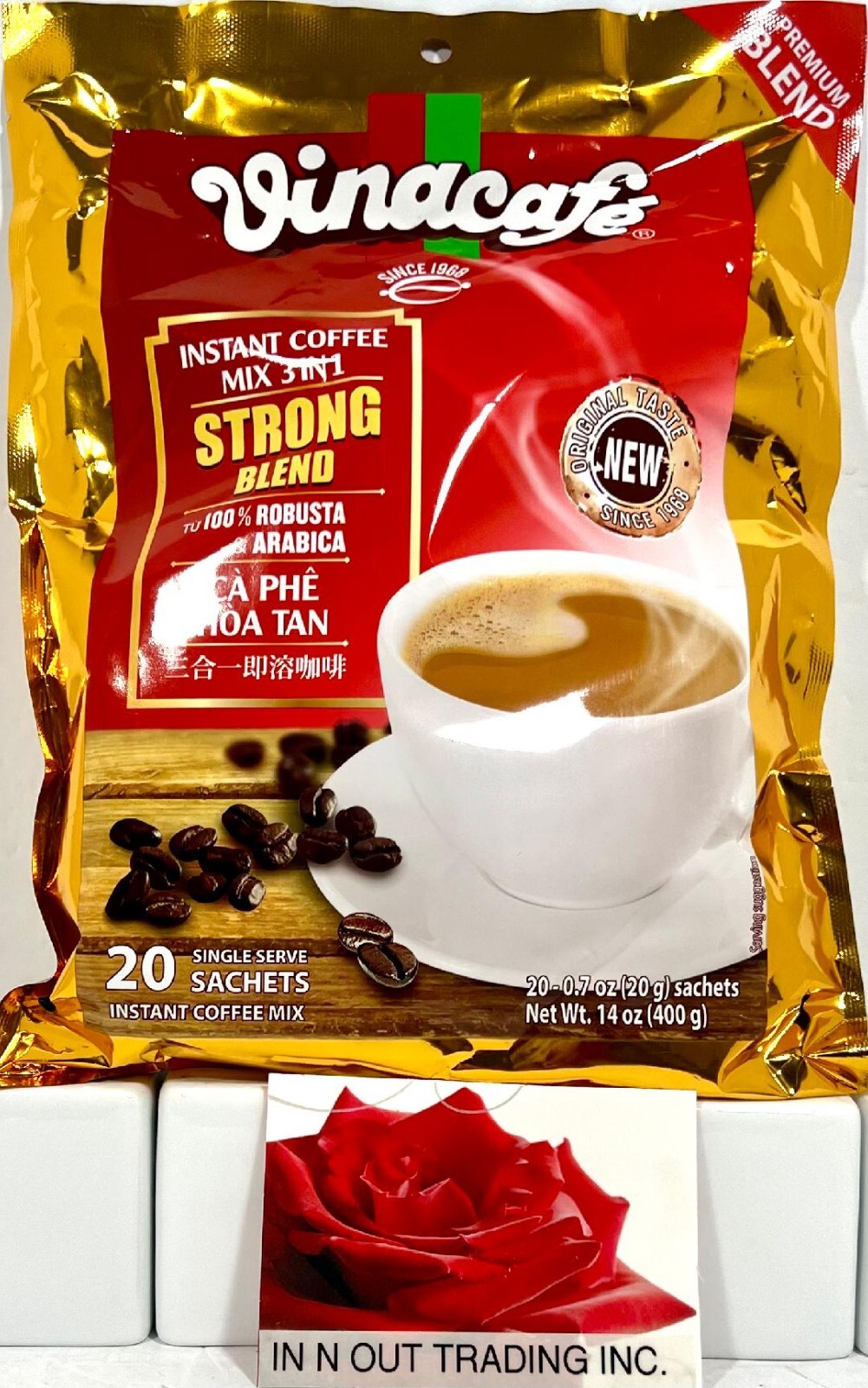 Vinacafe 3-In-1 Strong Blend Instant Coffee Mix 20 Sachets x 20g~Exp 5/08/2025 gallery
