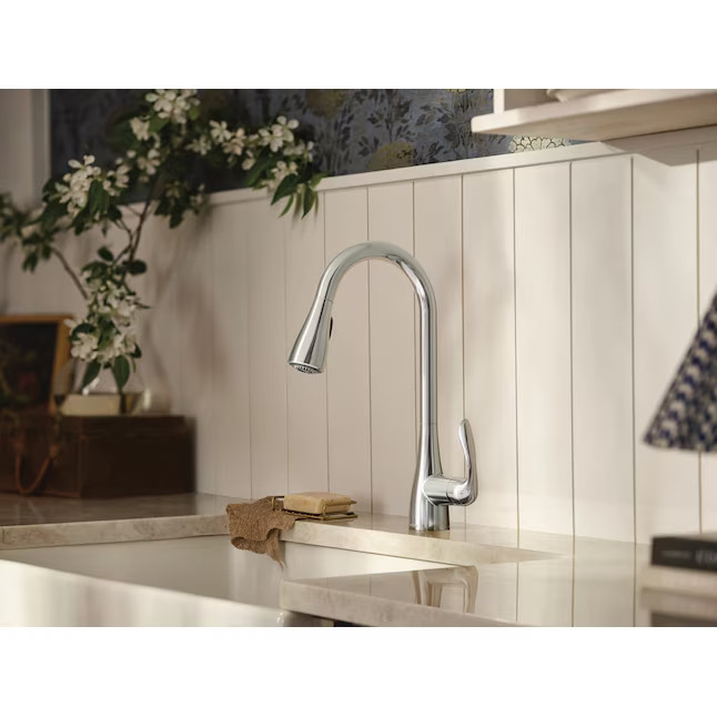 Moen 87912 Georgene Chrome Single Handle Deck-mount Pull-down Kitchen Faucet gallery