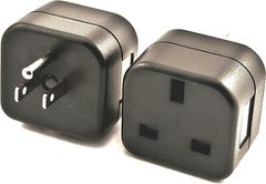 US Grounded Plug Adapter UK British Plug into 3-Pin USA Plug – Type G to Type B