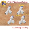 4 Pcs Quick Connect Tee Union Fitting 1/4" Quick Connector Push in Ro Filter BSP gallery