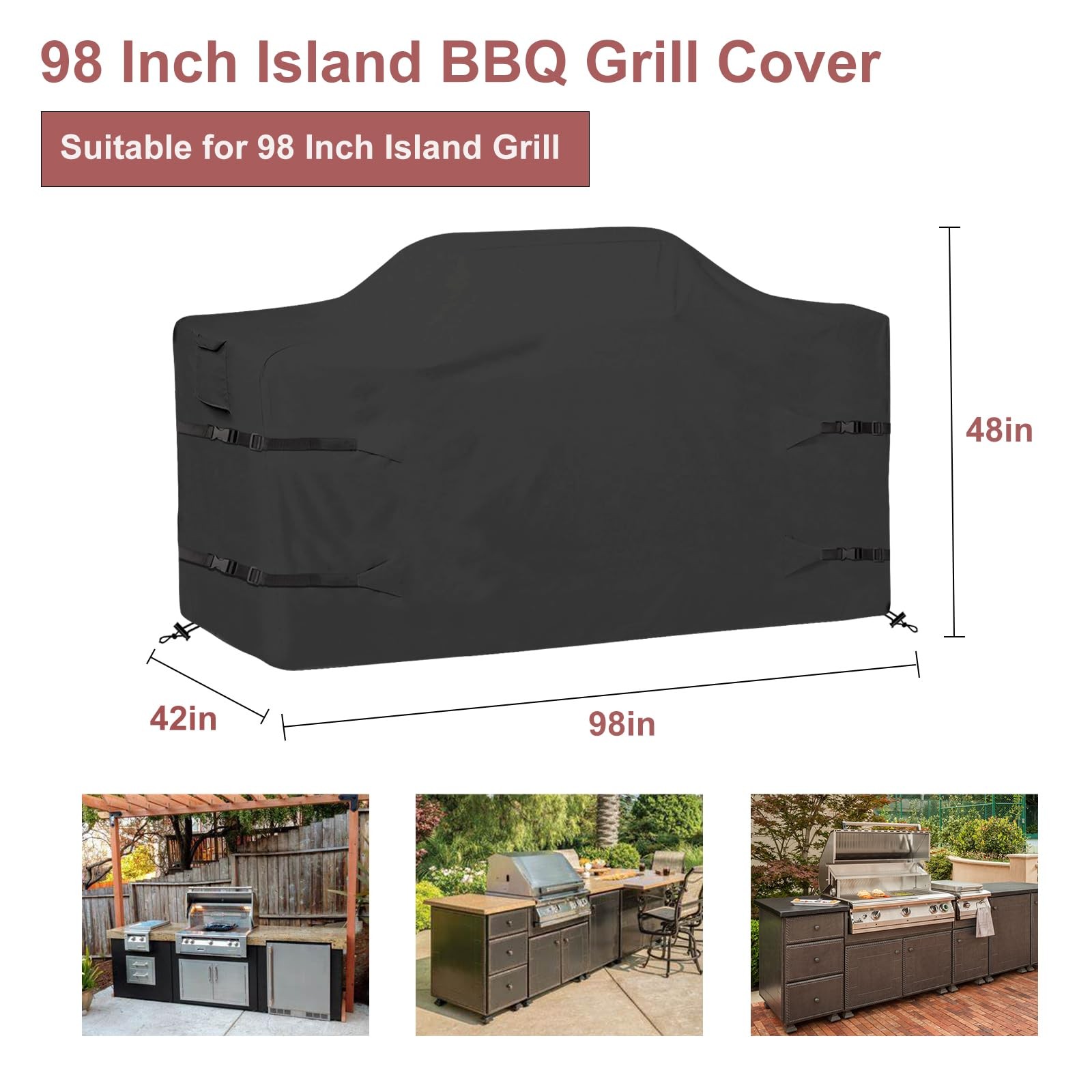 98 Inch Island Grill Cover Kitchen Extra Large Grill Cover 600D Oxford Cloth ... gallery