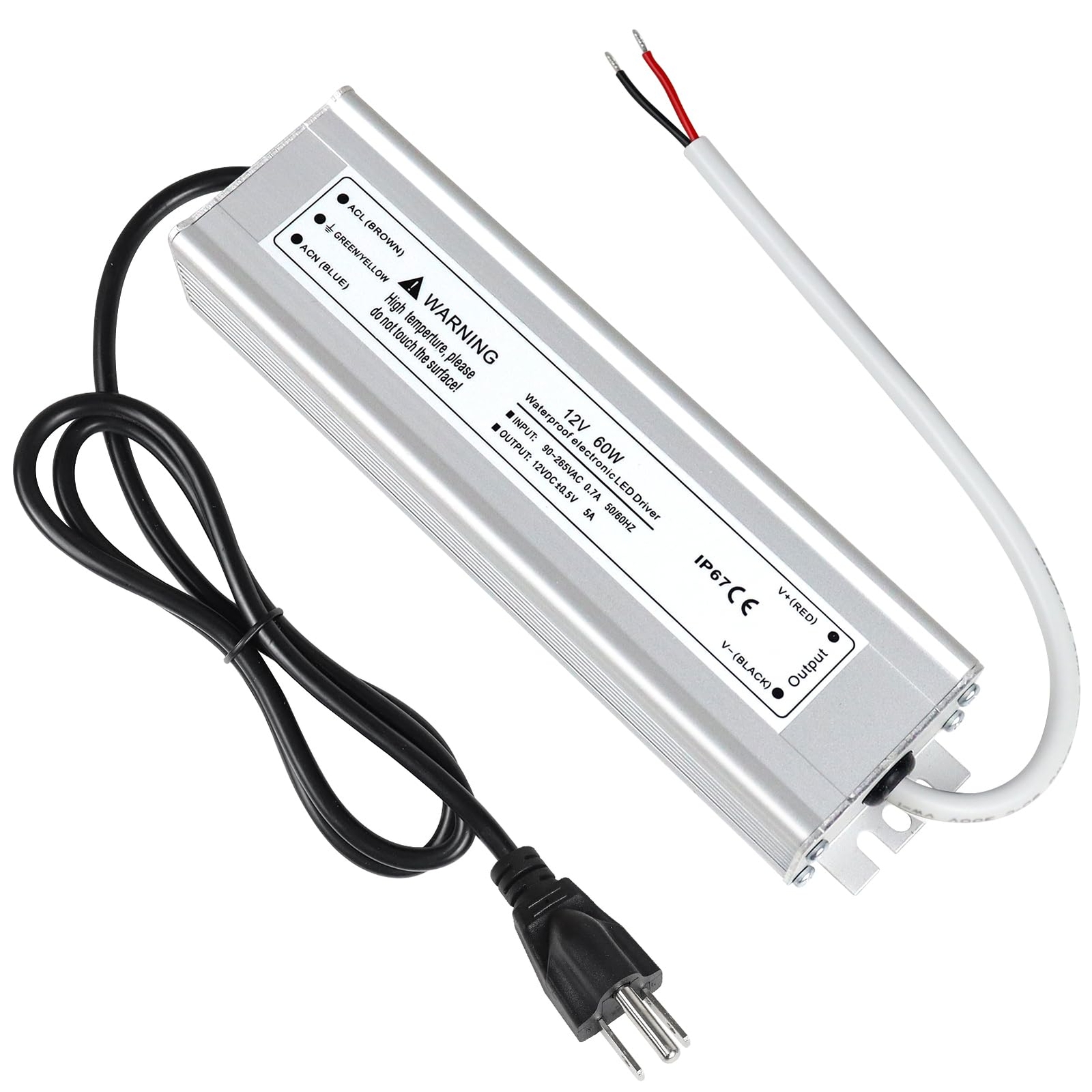 Led Driver 60 Watts Waterproof Ip67 Power Supply Transformer 90265v Ac To 12v Dc gallery