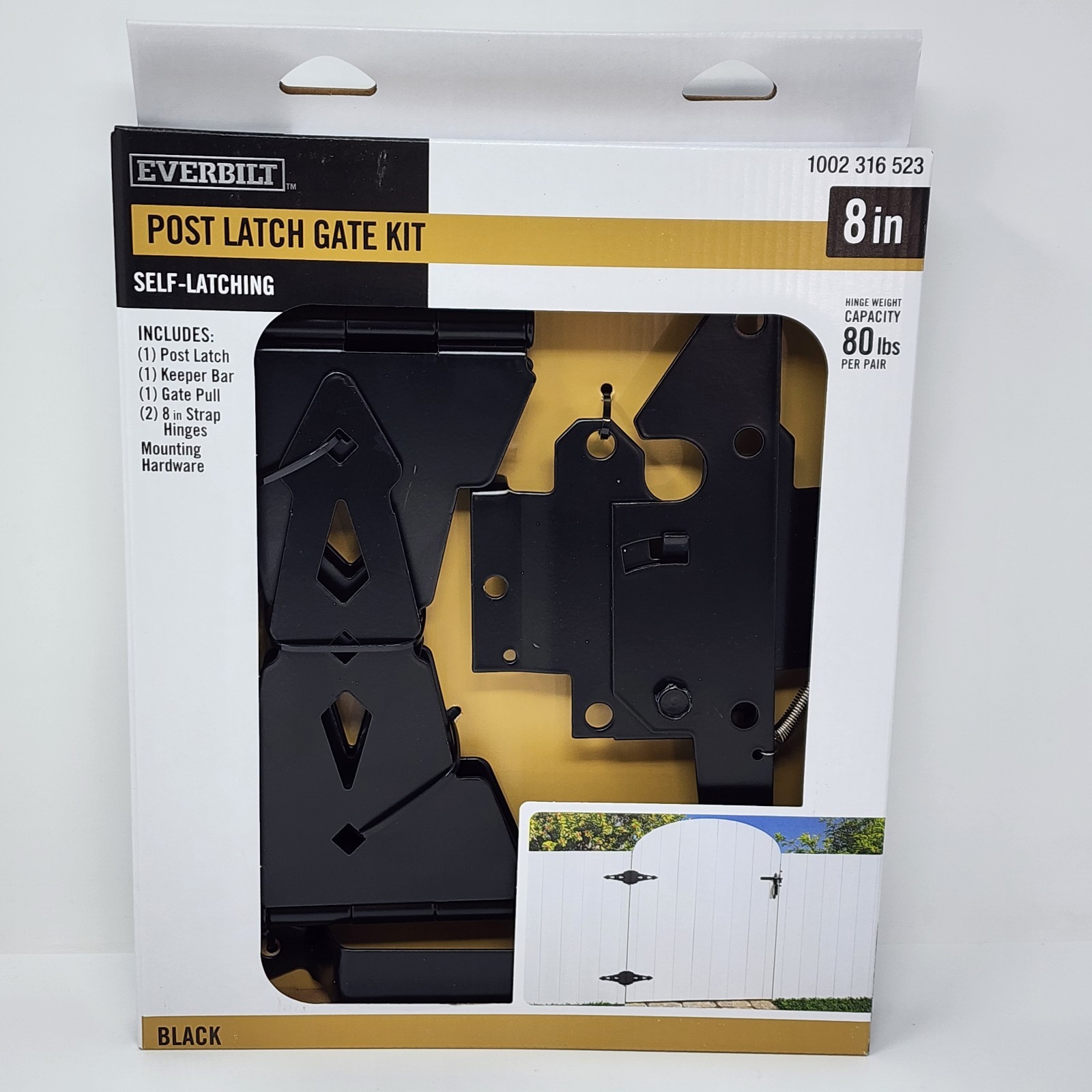 Everbilt Black Steel Post Latch Gate Kit Works with Wood, Vinyl, & Composite gallery
