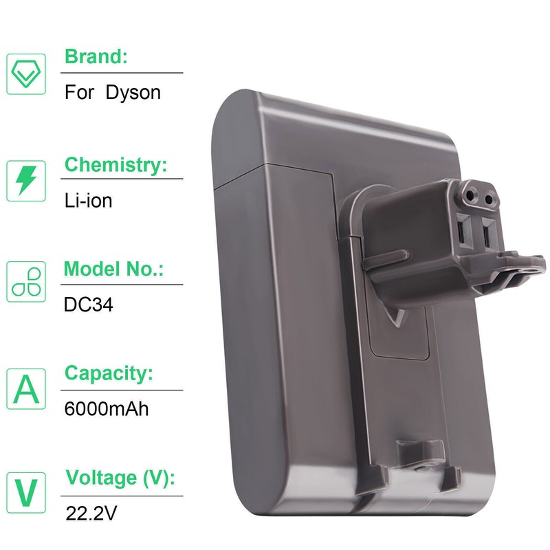 6400mAh Battery For Dyson Replace DC31 DC35 DC44 Animal DC45 Type B DC56 DC57 gallery