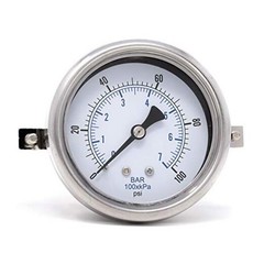 213D-254E U-Clamp Panel Mount Dry Pressure Gauge w/ SS 0 – 100 PSI