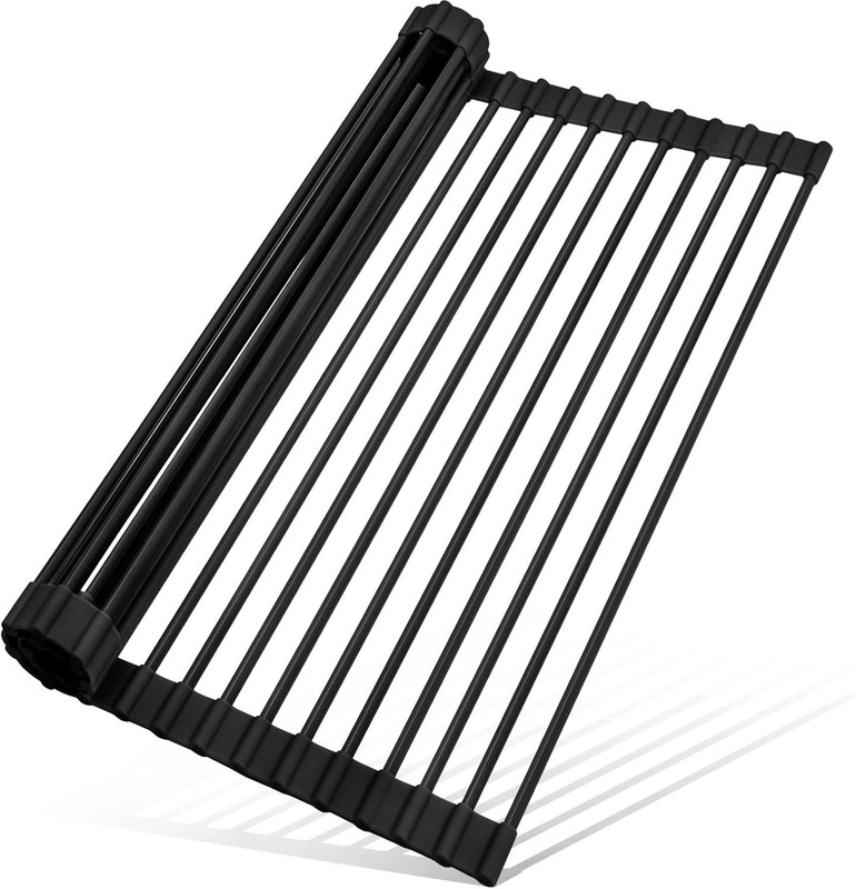 Roll Up Dish Drying Rack Silicone Wrapped Over The Sink Dish Drying Rack Mult... gallery