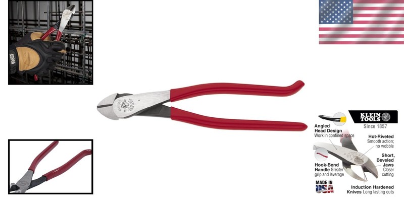 Professional 9-Inch High-Leverage Diagonal Cutters with Angled Head Design gallery