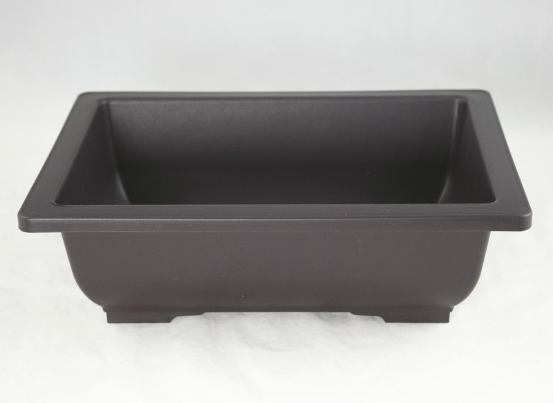2 Rectangular Plastic Bonsai / Cactus & Succulent Pot 10"x 7.5"x 3" Dark Brown gallery