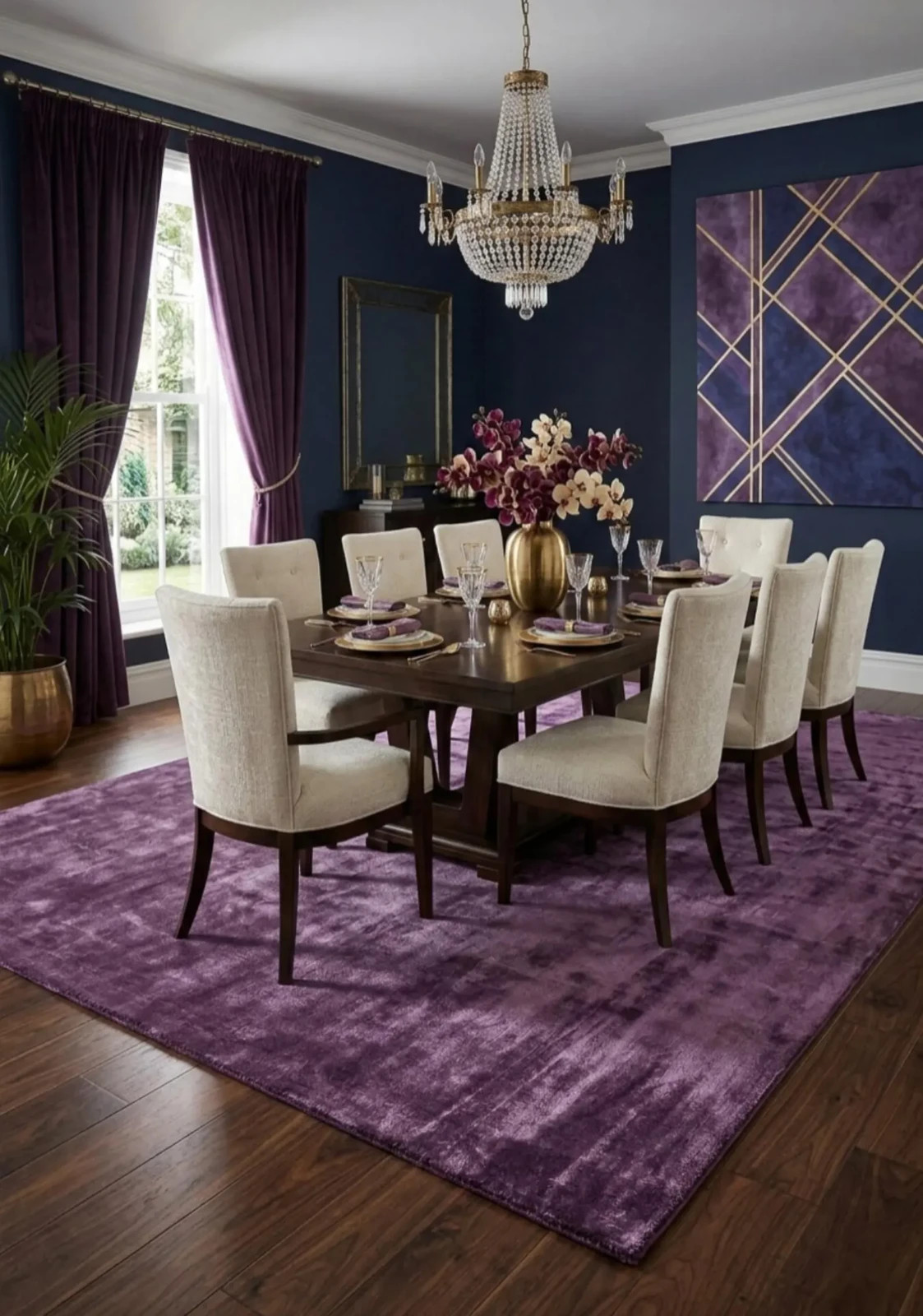 Purple Viscose Silk Rug, Solid Plum Area Rug, Soft Handmade Living Room Carpet gallery