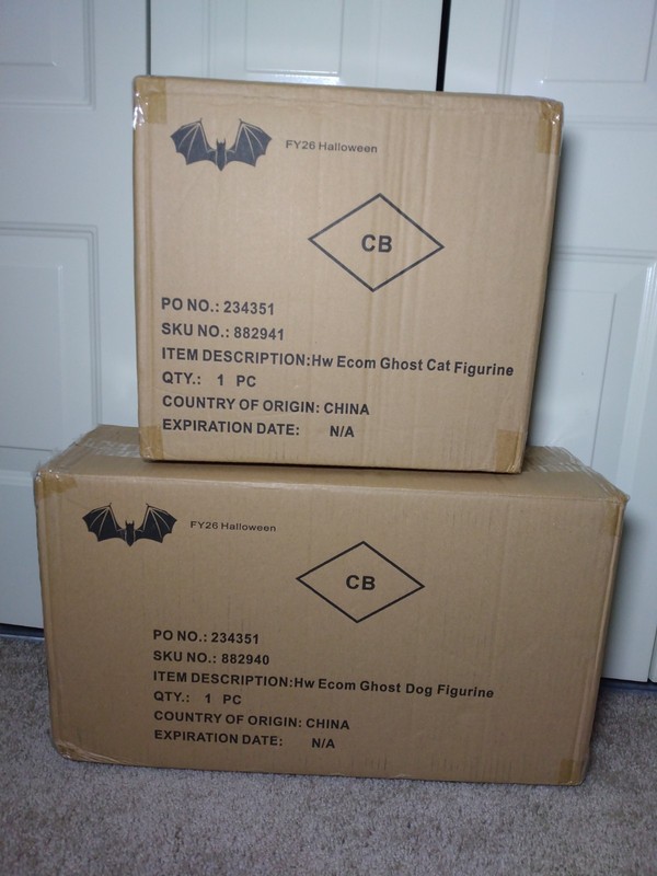 Cracker Barrel Halloween 12″ Ghost Cat AND 18″ Ghost Dog FIGURINE BUNDLE IN-HAND gallery