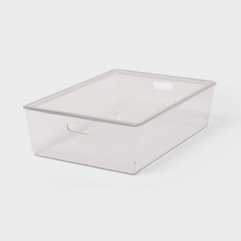 26L Stacking Clear Bin w/ Lid: Plastic, Stackable, Universal Storage gallery
